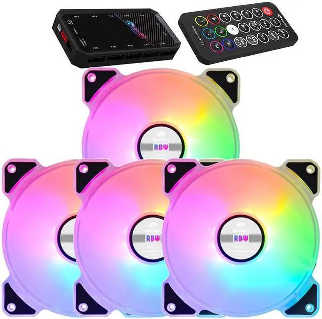 Alt view image 5 of 5 - Water Cooling Radiator Fan Computer PC Case A-RGB Fan 120mm LED Light 5v Controller Heatsink Cooler Support Adjust Speed