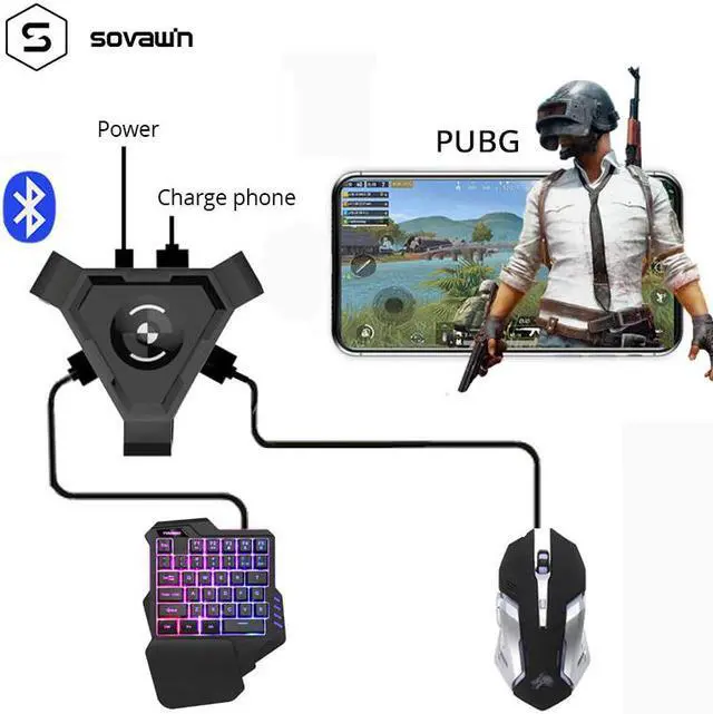 Main image of PUBG Mobile Gamepad Controller Gaming Keyboard Mouse Converter For Android Phone to PC Bluetooth Adapter Plug and Play
