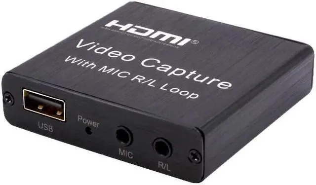 Alt view image 5 of 5 - HDMI Video Capture Card Mic In Audio Out 1080p USB 2.0 Video Grabber Record Box for Live Streaming Video Recording