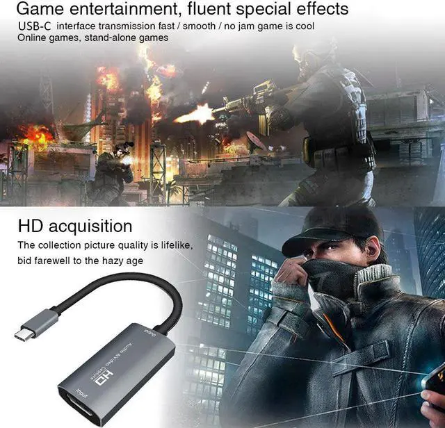 Alt view image 3 of 5 - Capture Card Portable Live Streaming Game Broadcasting Teaching HD 1080P  To TYPE C Audio Grabber Aluminum Alloy