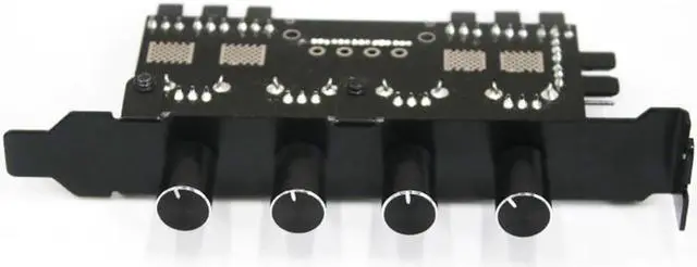 Alt view image 4 of 5 - 12V Computer Case Fan Hub Regulator 8 Way 4 Knob SATA/3Pin Speed Controller Fan Control cooling fan hub