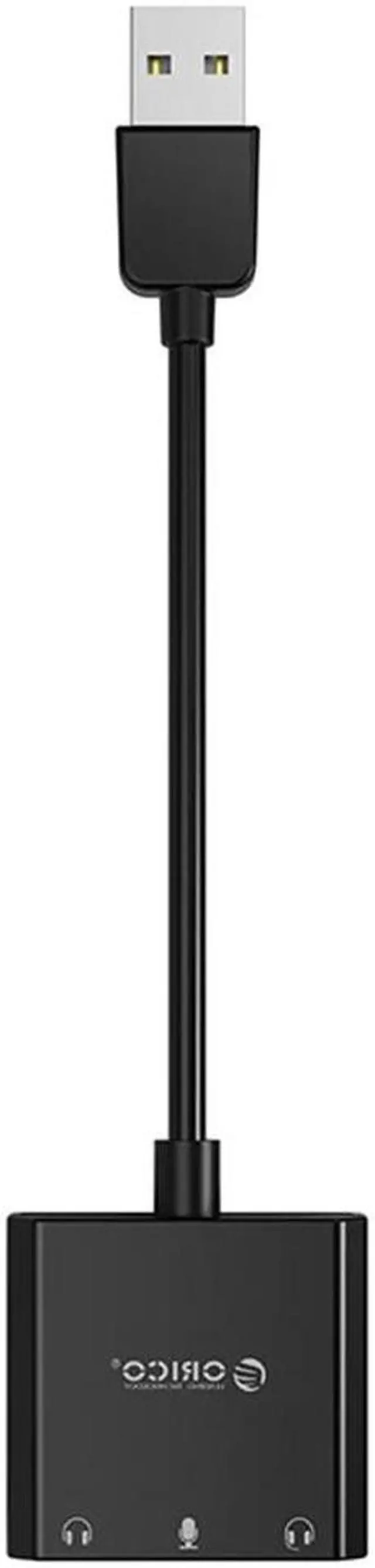 Alt view image 3 of 5 - USB Audio Adapter for Computer Headset  USB 2.0 External Stereo Sound Card Sound Card Converter Adapter