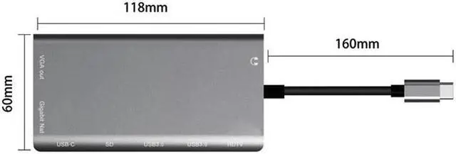Alt view image 3 of 5 - To Rj45 Lan 4K Hdmi Vga 2Usb 3.0  Card Slot Reader 8 in 1 Type C Dock Adapter Hub for  for   Dex Mode