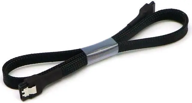 Alt view image 4 of 5 - 1pcs 45cm / 60cm Red, Black, White, Blue, Green Sleeved SATA III 6Gbps 7Pin Straight to Straight Cable.