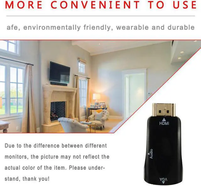 Alt view image 4 of 5 - To Vga Adapter  Revolution To Vga Female High Definiton Analog Converter With Audio Set-Top Box