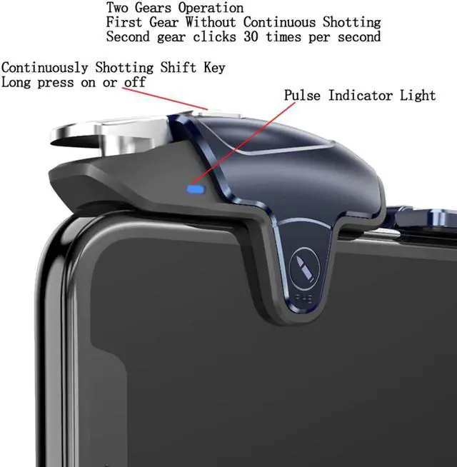 Alt view image 3 of 5 - Gaming Controller Capacitance Gamepad Joystick Plug and Play For iOS /Android Trigger Control L1R1 PUBG Game Fire Shooter