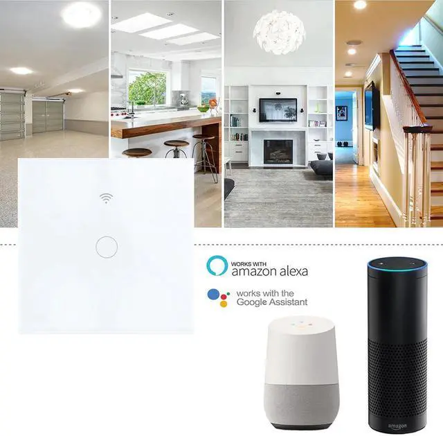 Alt view image 2 of 5 - Smart touch switch WIFI network Smart life APP control Support Alexa Google Assistant voice control 1\2\3gang EU standard switch