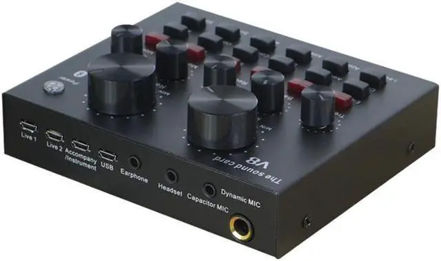 Alt view image 5 of 5 - Live Broadcast Mini Audio Mixer Sound Card Console Mic Studio Recording for Mobile Phone Computer QJY99