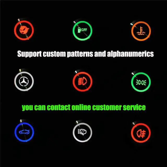 Alt view image 4 of 5 - 12/16/19/22mm Waterproof Metal Push Button Switch LED Light Momentary Latching Car Engine Power Switch 5V 12V 24V 220V Red Blue