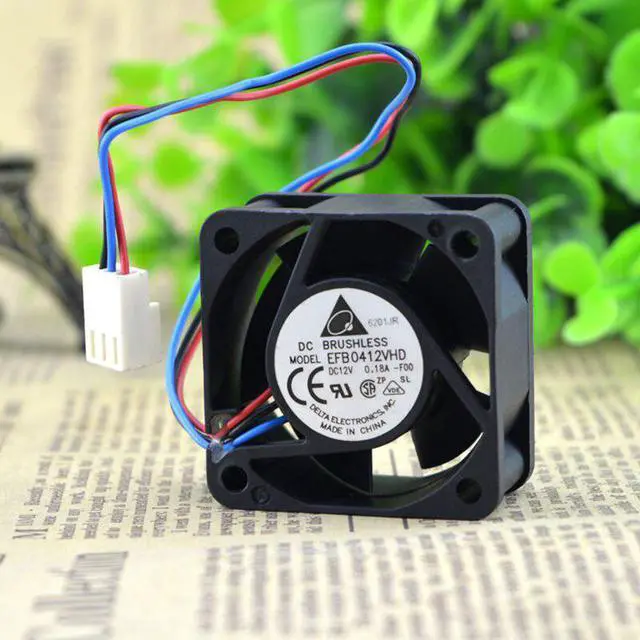Main image of 2 pcs For Delta EFB0412VHD 4020 4cm 40mm DC 12V 0.18A 3-pin 1U server alarm case axial cooling fans