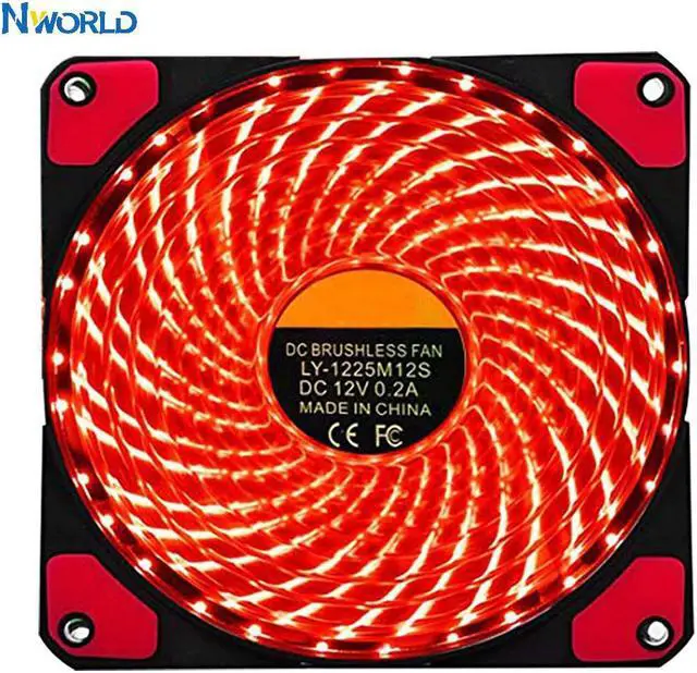 Main image of 120mm PC Computer Case Fan Heatsink Cooler 16dB Ultra Silent 33 LEDs Cooling with Anti-Vibration Rubber 12CM Fan