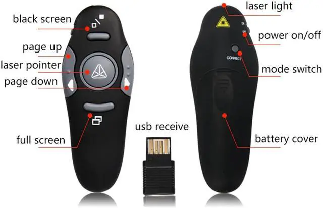 Alt view image 5 of 6 - 2.4GHz USB Wireless Red Laser Presenter Pointers Pen Pointers Remote Control USB RF Remote Control PPT Powerpoint Presentation