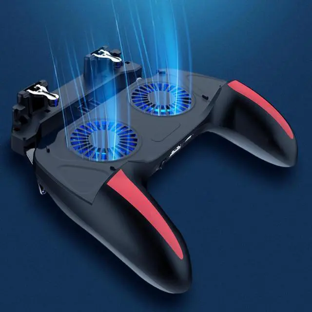 Alt view image 2 of 5 - Gaming Accessories Handheld Grip Game Controller Joystick Gamepad for Pubg Trigger Dual Cooling Fan Game Cooler for Phones