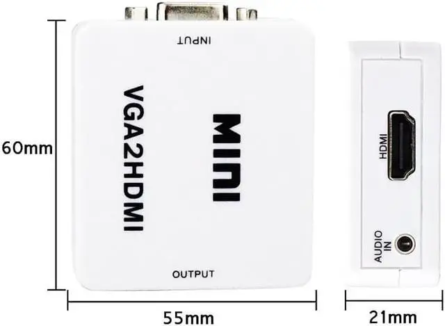 Alt view image 4 of 5 - 1080P VGA to Adapter Converter Connector VGA2 With Audio Port for PC Laptop for HDTV Projector