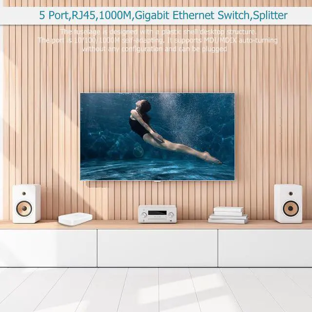 Main image of 5 Port RJ45 1000M Gigabit Ethernet Switch Network Switcher Splitter