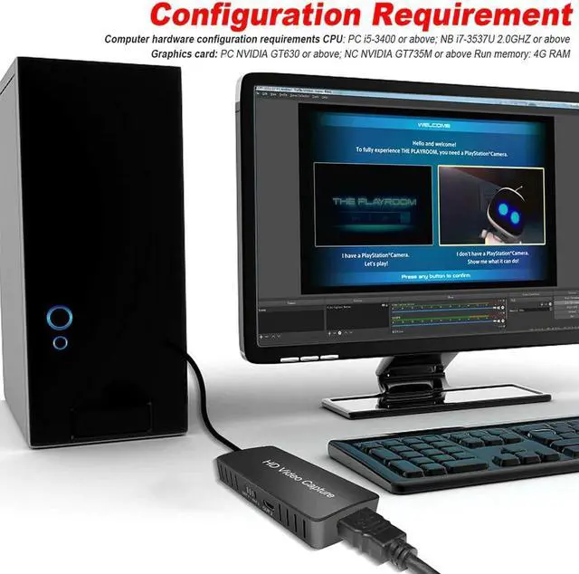 Alt view image 4 of 5 - 4K 1080p to USB2.0 Video Game Capture Card for Nintend for Switch for PS4 for Xbox one Plug And Play