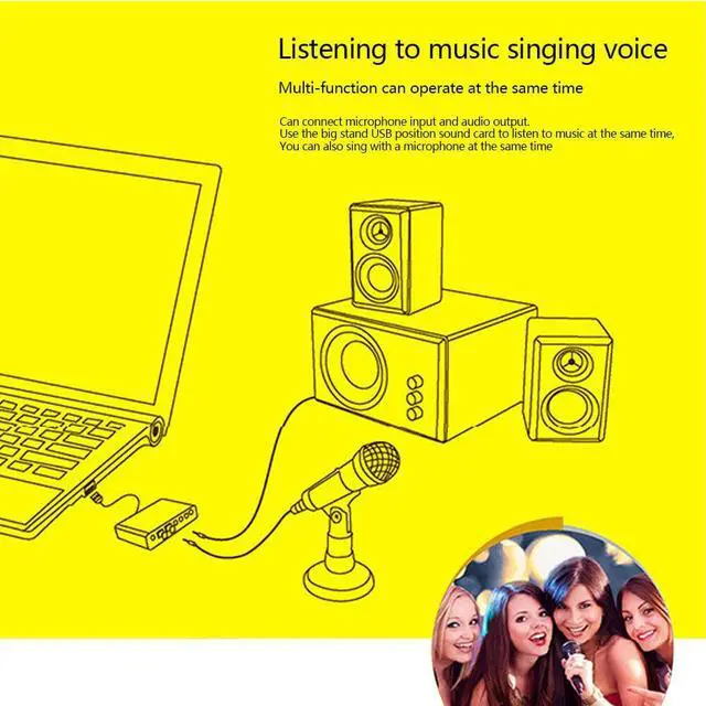 Alt view image 3 of 5 - Broadcast Stage Sound Card USB5.1 Home 6 Channel Mini Mobile Phone Optical Fiber Professional Audio Video Recording