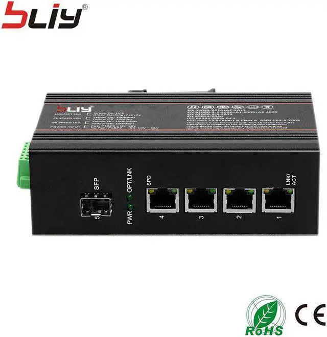 Alt view image 6 of 7 - 1GX4GT Hot 5 port industrial switch gigabit media converter 1 fiber sfp switch with t price mikrotik gigabit switch