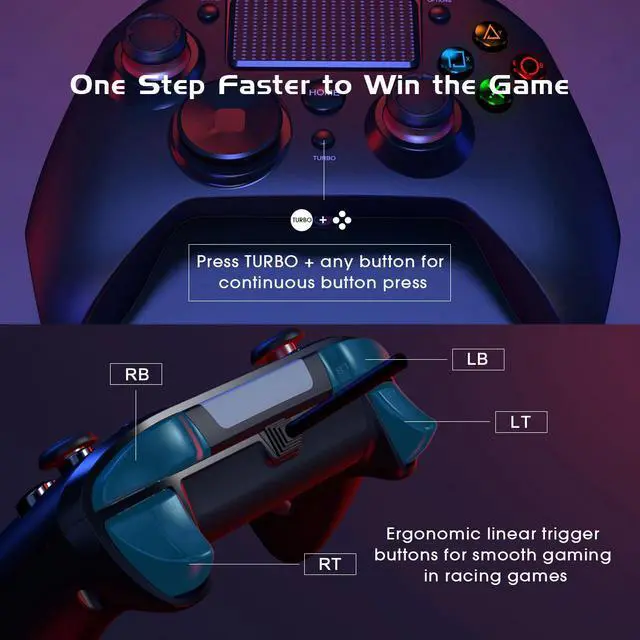 Alt view image 2 of 5 - Wired Gaming Controller for PS4 Game Controller USB Gamepad for PC Computer Laptop Gaming Play Android TV Cellphone