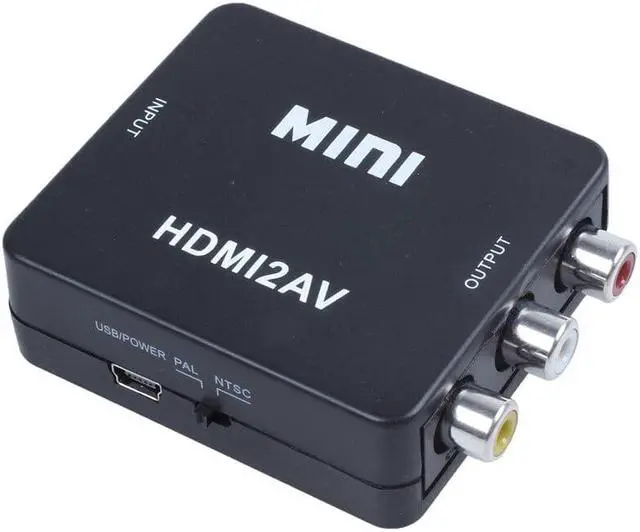 Alt view image 2 of 5 - to av  3rca MINI  to 3RCA CVBS Composite Video AV Converter Adapter TV PS3-S VHS VCR DVD Black  to av