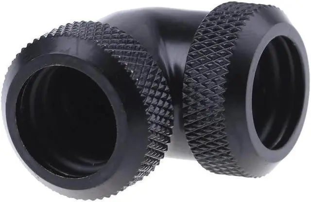 Alt view image 3 of 5 - 14mm Pipe Connector Water Cooling Hard Tube Fittings Twist 90 Degree Elbow G1/4 Inner Thread Adaptor OD
