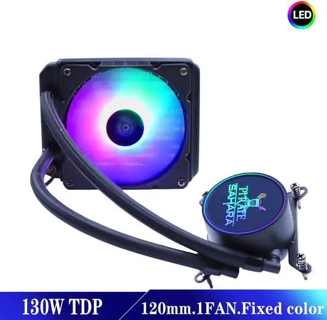 Alt view image 2 of 5 - Water Cooler High Performance 200 300W TDP Liquid Cooling RGB Radiator 120mm 240mm Fan For 115x 2011 x79 X99 AM4 Ventilador
