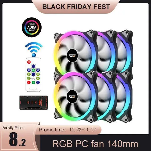 Main image of CS140 PC Case RGB Fan 140mm AURA SYNC 5V/3pin Cooler Fan PC Quiet Adjust Fans Speed Color Computer Case Cooler RGB Fan