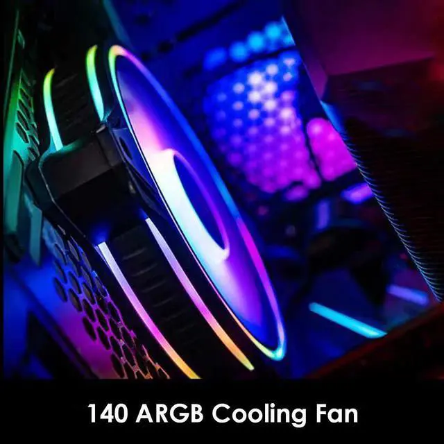 Alt view image 4 of 5 - 140mm Addressable RGB LED Chassis Cooling Fan ARGB LED PC Case Fan for Computer Water Cooling System Waterblock