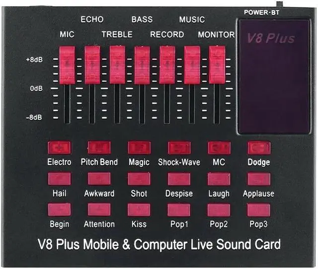 Alt view image 3 of 5 - Plug Recording Karaoke Mobile Phone Universal Home Audio Microphone Singing External Computer PC Live Sound Card Broadcast