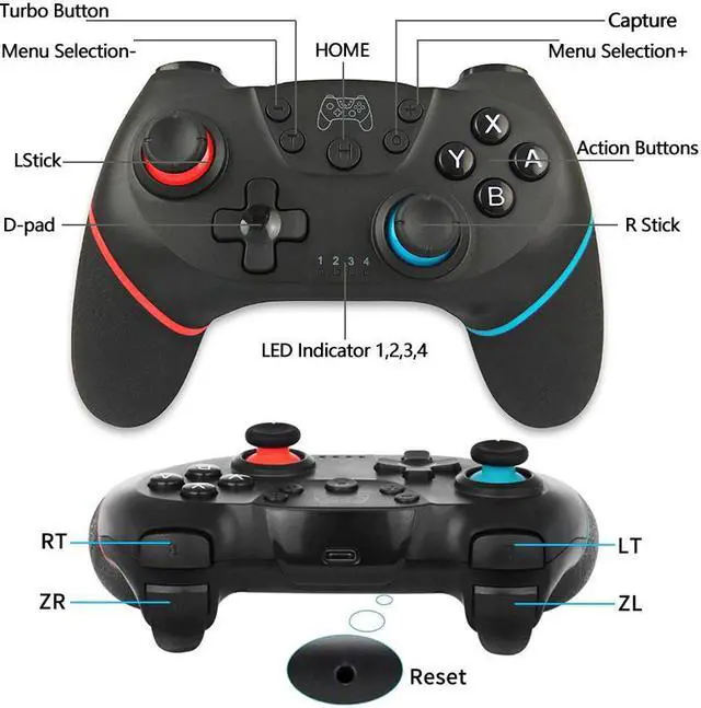 Alt view image 2 of 5 - Wireless Gamepad For Nintendo Switch Pro NS-Switch Pro Game Joystick Controller For Nintendo Manette Sans Fil Controls