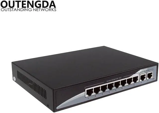 Alt view image 2 of 5 - 10 Port POE Switch 10/100/1000Mbps Poe Standard 802.3af/at Network Switch for IP Cameras and Wireless AP