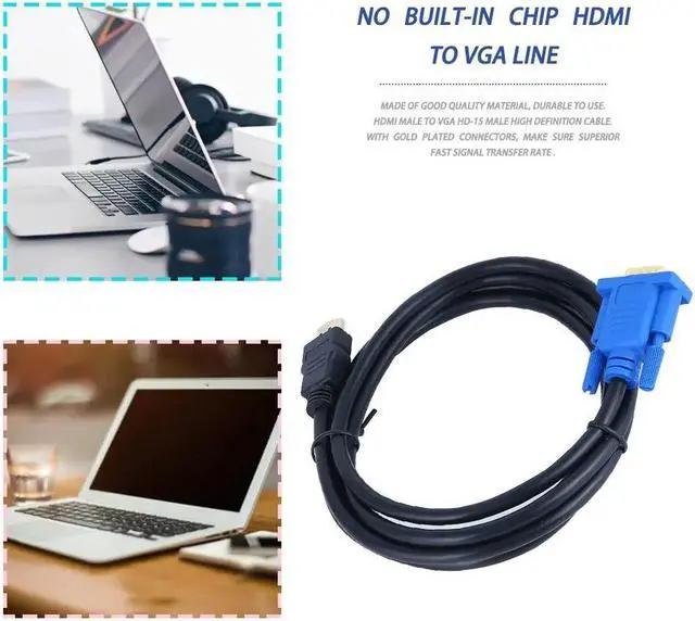 Alt view image 5 of 5 - 1.8/3 Meters HDMI to VGA Cable 15pin Adapter Male to Male Video 1024 X 768p High Definition Super Fast Transfer Rate