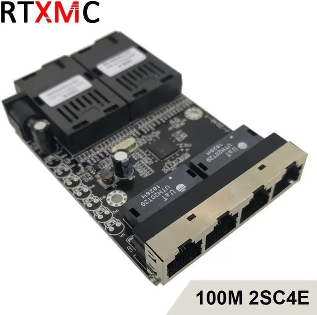 Alt view image 3 of 5 - Board 2SC4E100M Fast Erhetnet 2F4E 10/100M Ethernet Switch 2 Fiber Port SC 25KM 4 UTP RJ45 Fiber Optical Switch PCBA Board