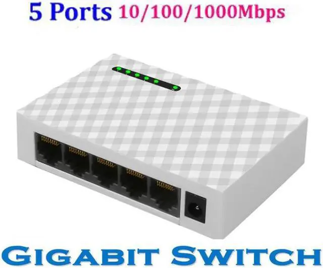 Alt view image 2 of 5 - 5-Port Desktop 1000 Mbps Network Switch Gigabit Fast RJ45 Ethernet Switcher LAN Switching Hub Adapter Full duplex Exchange