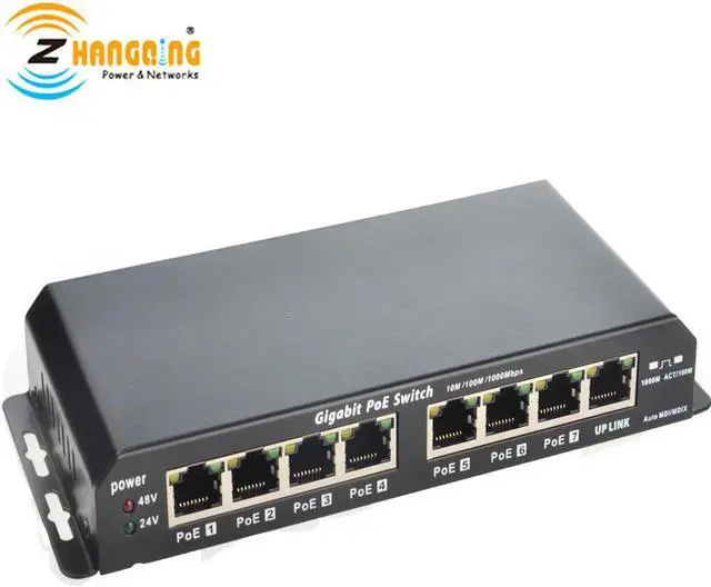 Main image of 7+1 Port Gigabit Passive POE Switch 1000Mbps For Networking IP camera WiFi Access Point IP Phone 24V or 48V MikroTik