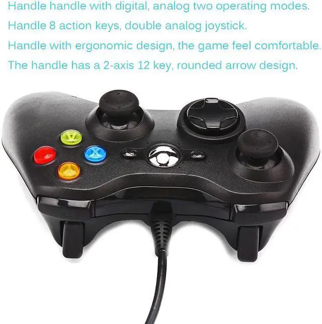 Alt view image 5 of 5 - USB Wired Controller Gamepad 360 precision 3D Joystick LED Indicator Double Vibration USB Computer Game Controller