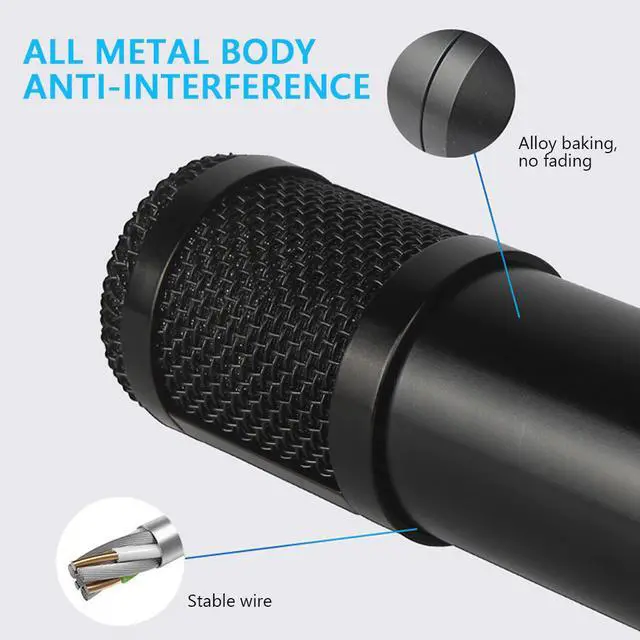 Alt view image 4 of 5 - USB Condenser Microphone Kit BM-800 Cardioid Microphone Set with Sound Card for YouTube Studio Recording Vocals Voice Over