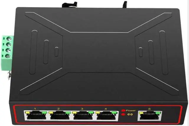 Alt view image 4 of 5 - 5 Ports Industrial Ethernet Switch 10/100/1000Mbp Gigabit Network Switch DIN Rail Type Network Lan Hub adapter Signal Strengthen