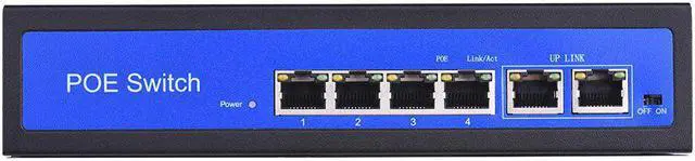 Main image of 4+2BZDN PoE Switch Power 4 Ethernet Port 2 Uplink Ethernet Port 1.2Gbps over Ethernet IEEE 802.3 48V 3A for Cameras Networking