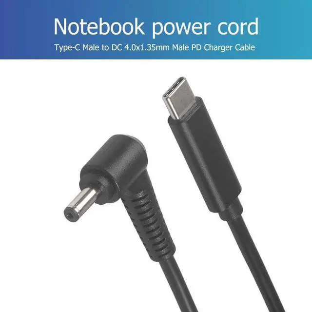 Main image of 1.5m Portable 65W Type-C Male to DC 4.0x1.35mm Male PD Charger Connector Adapter Cable for Asus Acer Samsung HP Notebook New