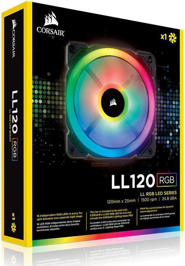 Alt view image 4 of 5 - LL Series LL120 LL140 RGB Dual Light Loop RGB LED PWM Single Fan Pack 3 Fan Pack with Lighting Node Pro