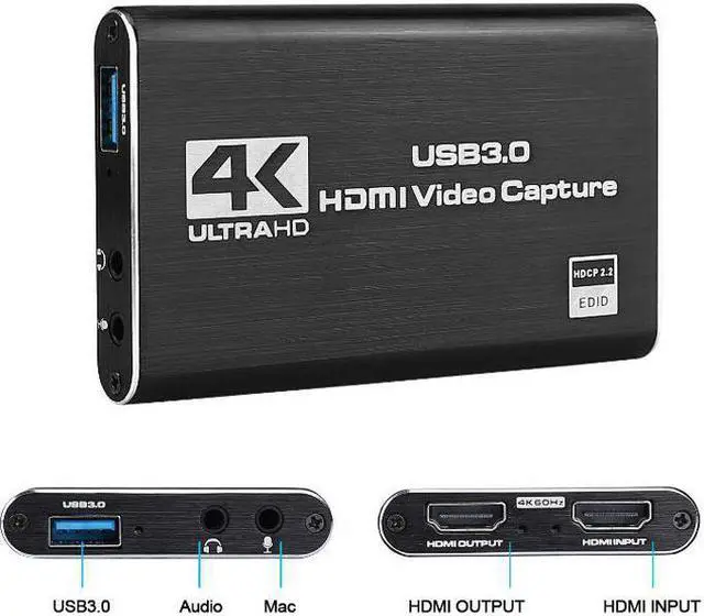 Alt view image 5 of 5 - Video Game Capture Card Video Converter for MI Output Live Streaming for XBOX PS4 MAC USB 3.0 4K 60HZ 1080P 60Fps r57