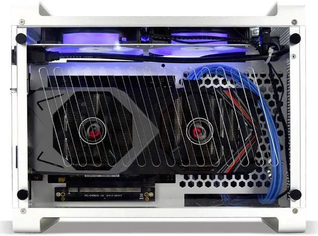 Alt view image 3 of 5 - G5 Plus all aluminum A4 ITX case game computer small chassis support 2080Ti gaming itx case htpc nas server mining rig