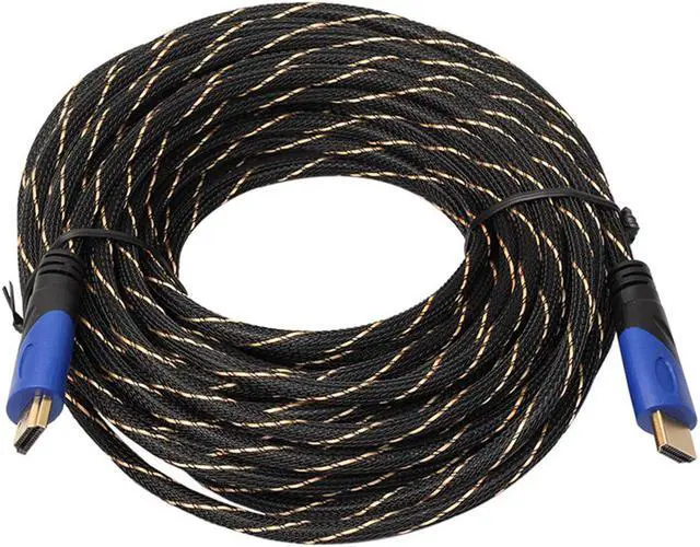 Alt view image 2 of 5 - 10/15 Meters New Braided HDMI 1.4 Cable Gold Plated Connection 1080P HD AV Cable
