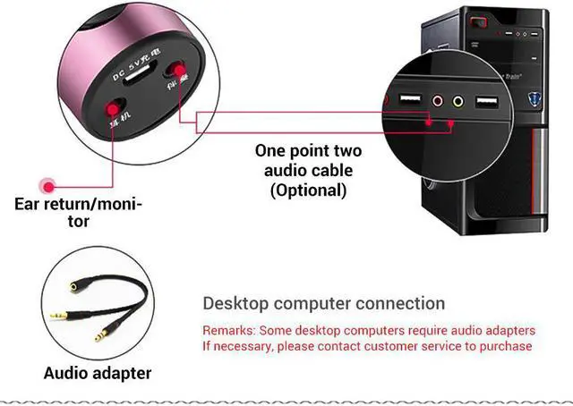 Alt view image 3 of 5 - Mobile Phone K Song Condenser Sound Card Microphone  Wireless K Song Live Singing Handheld Microphone Recorder Mic Dropship