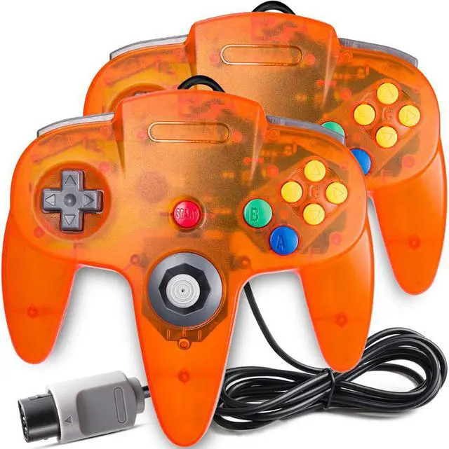 Main image of 2pcs/set Orange Wired Gamepad joystick for N64 controller retro Game Console Analog gaming joypad n64 handle