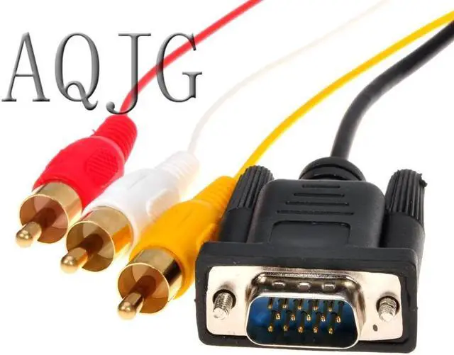 Alt view image 2 of 5 - 1pcs 1.5M 5FT Male HDMI to VGA HD15 + 3RCA Video/Audio AV Cable Golden Plated Adapter Connector Converter HD 1080p For HDTV