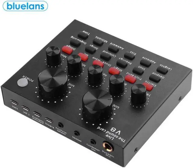 Alt view image 6 of 7 - External Sound Card Multiple Preset Effects Multiple Sound Functions Broadcast Sound Card For Mobile Phone PC Live