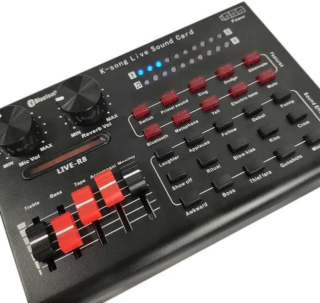 Alt view image 5 of 5 - Computer PC Live Sound Card Bluetooth Voice Chat External USB Headset Microphone Accessories Audio Mixer KTV Karaoke