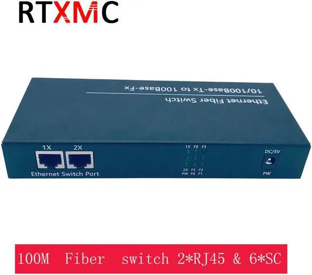 Alt view image 4 of 5 - 10/100M Fast Ethernet switch Convert 25KM Fiber Optical Media Converter Single Mode 2*RJ45 & 6*SC 3A3B fast fiber Switch 6 ports